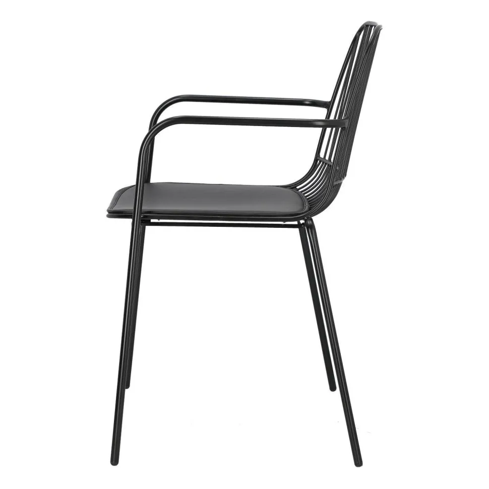 Krzesło Willy Arm Black z poduszką PU