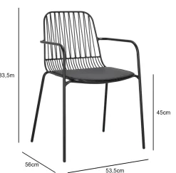 Krzesło Willy Arm Black z poduszką PU