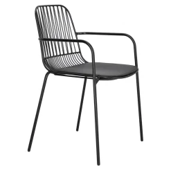 Krzesło Willy Arm Black z poduszką PU