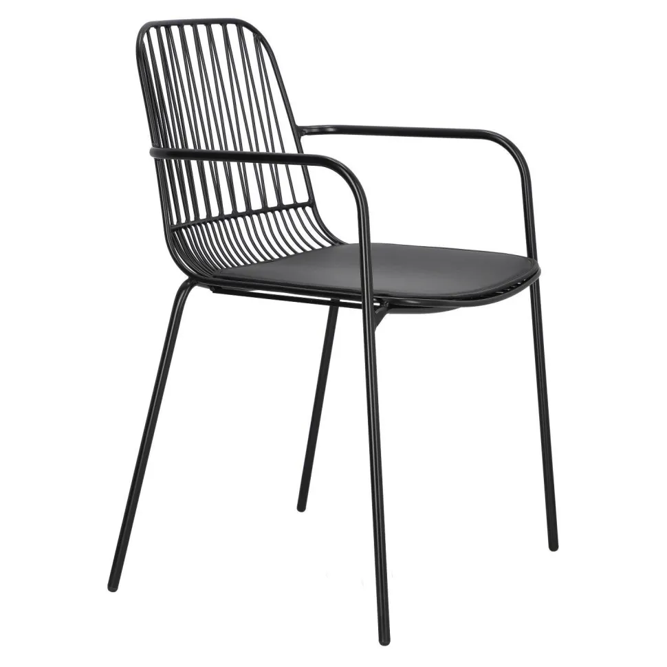 Krzesło Willy Arm Black z poduszką PU