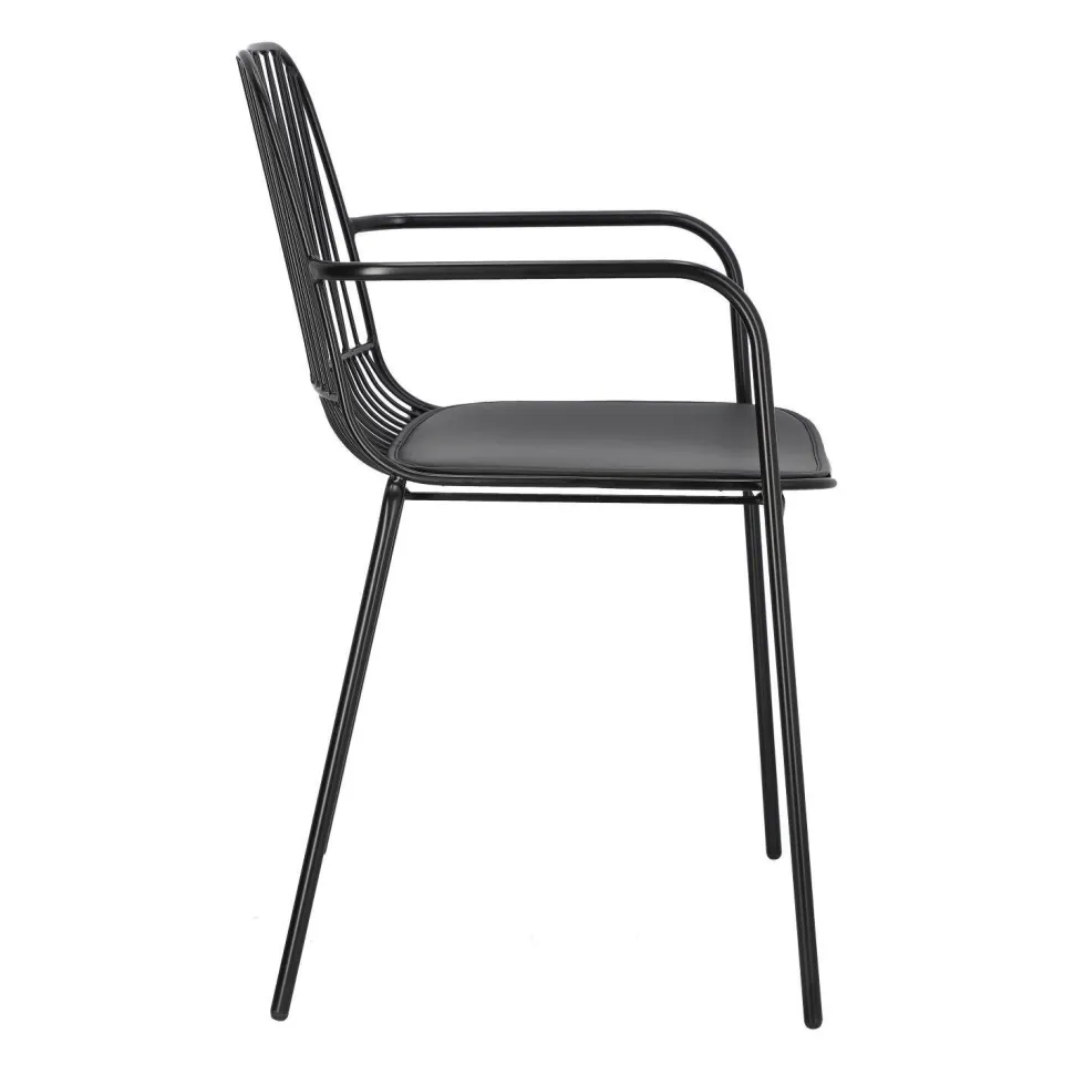 Krzesło Willy Arm Black z poduszką PU