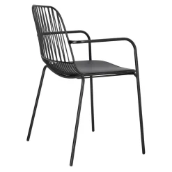 Krzesło Willy Arm Black z poduszką PU