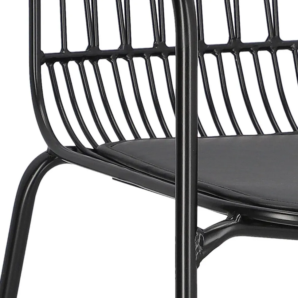 Krzesło Willy Arm Black z poduszką PU