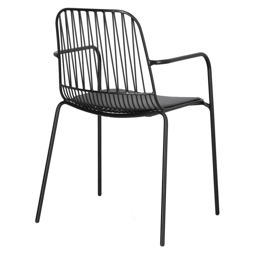 Krzesło Willy Arm Black z poduszką PU