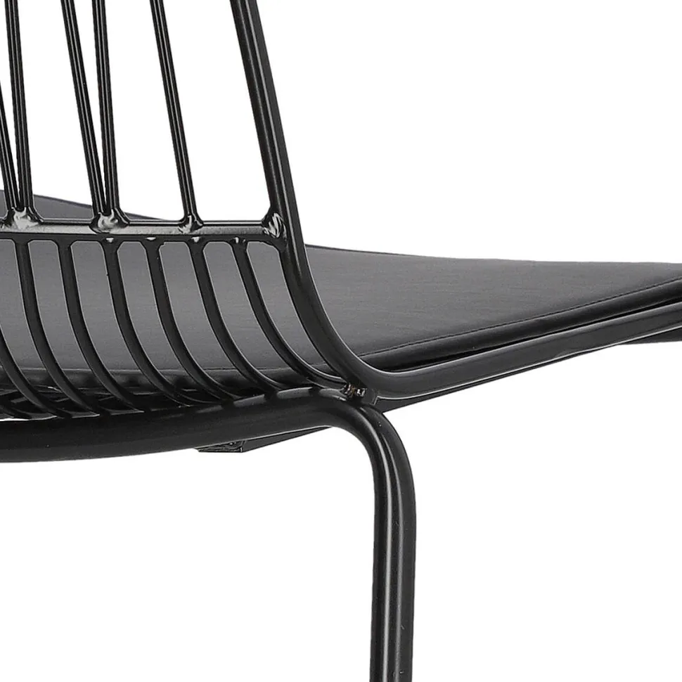 Krzesło Willy Arm Black z poduszką PU