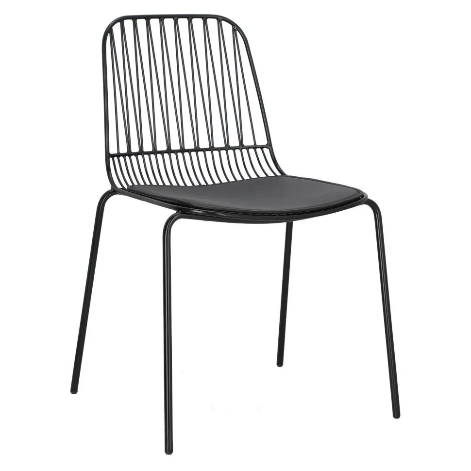 Krzesło Willy Black z poduszką PU