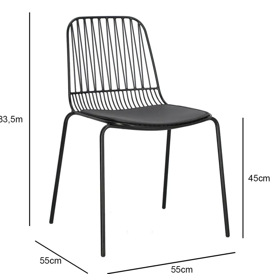 Krzesło Willy Black z poduszką PU