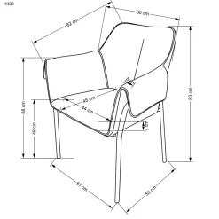Krzesło Yoland szare
