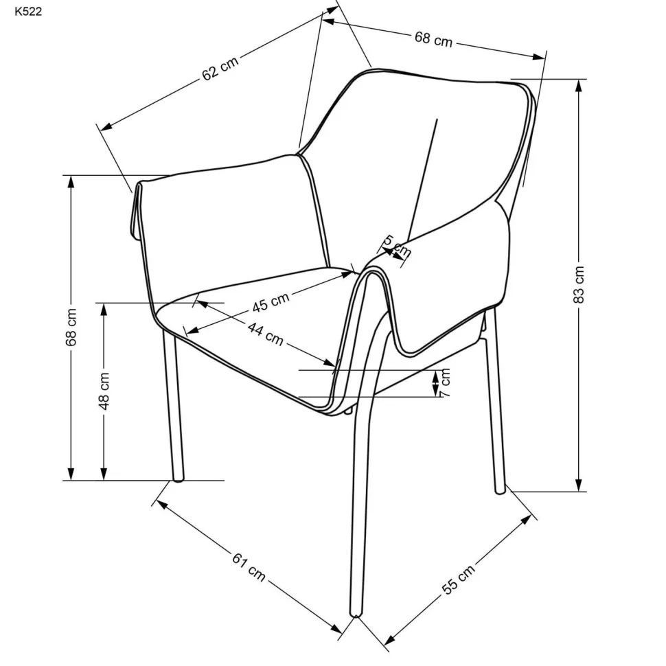 Krzesło Yoland szare