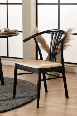 Krzesło York czarne/ naturalne