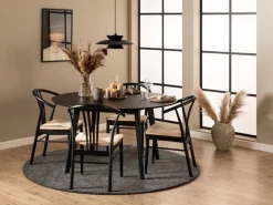 Krzesło York czarne/ naturalne