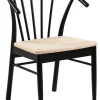 Krzesło z podłokietnikami Cassandra czarne/ naturalne