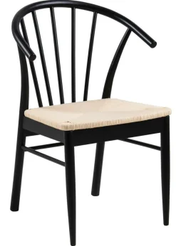 Krzesło z podłokietnikami Cassandra czarne/ naturalne