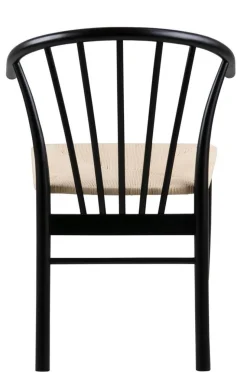 Krzesło z podłokietnikami Cassandra czarne/ naturalne