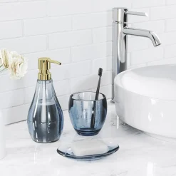 Kubek łazienkowy szklany Droplet niebies