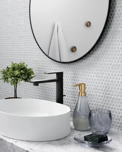 Kubek łazienkowy szklany Droplet niebies