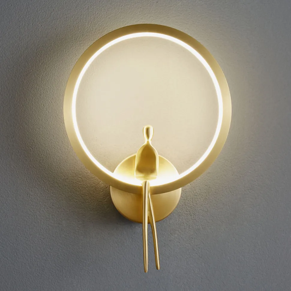 Lampa ścienna AMICI RING LED złota 27 cm