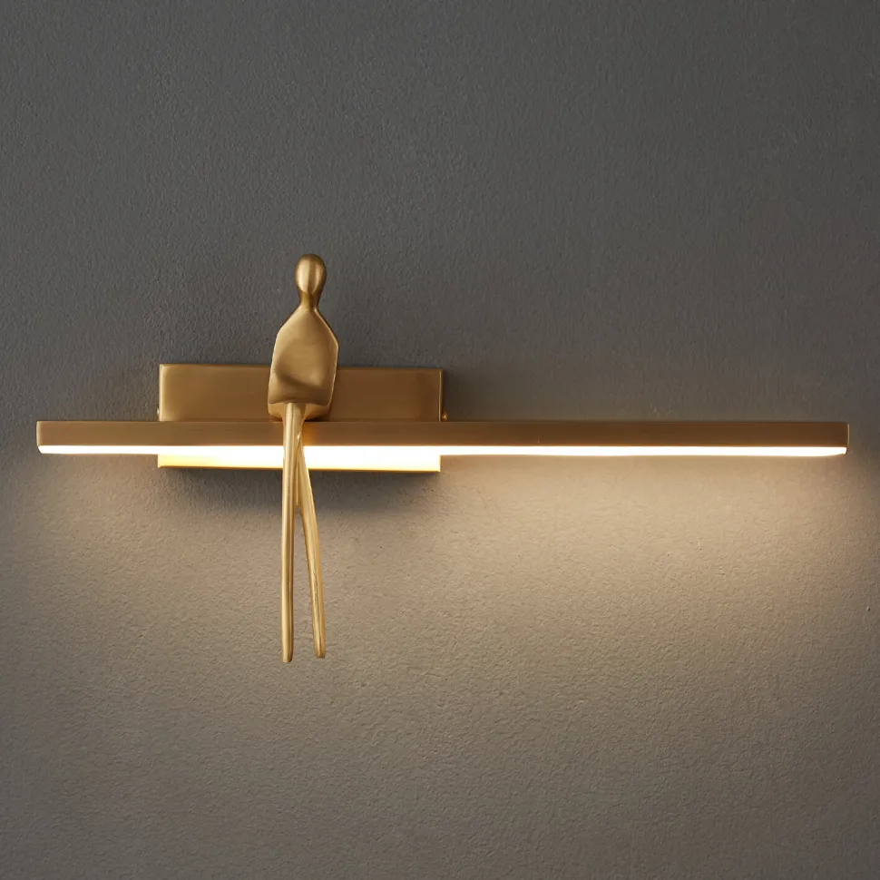 Lampa ścienna AMICI złota 31 cm