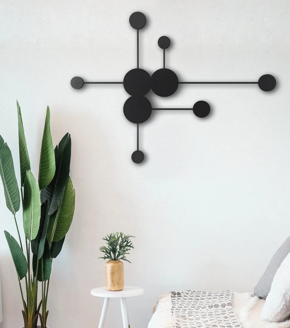 Lampa ścienna CLEX - 6 LED czarna 89 cm