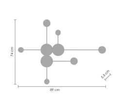 Lampa ścienna CLEX - 6 LED czarna 89 cm