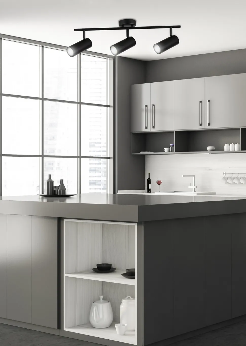 Lampa Colly czarny 3x15W GU10 klosz czarny