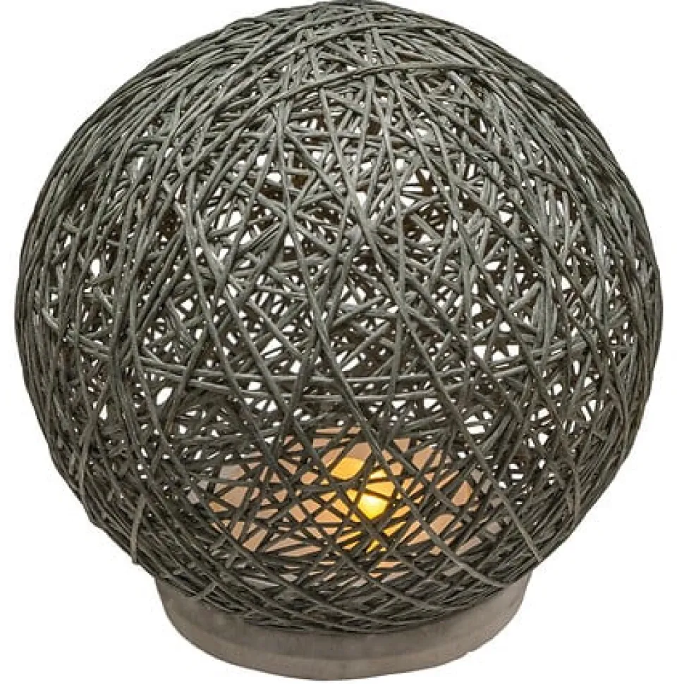 Lampa LED śr. 18,5 cm szara podstawa ciepłe białe światło