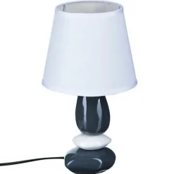 Lampa Luis ceramiczna granatowo-biała     biały klosz