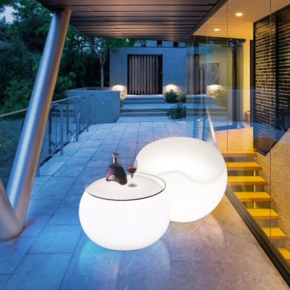 Lampa ogrodowa pufa APPLE M LED RGBW 16 kolorów 56 cm