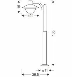 Lampa ogrodowa stojąca Cosmos lampa  ogrodowa latarnia mała 36,5x105cm czarny 1x40W E27 IP44