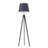 Lampa podłogowa ARUBA abażur granatowy stelaż popielaty