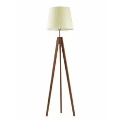Lampa podłogowa ARUBA abażur ecru stelaż mahoniowy