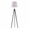 Lampa podłogowa ARUBA abażur jasny fiolet stelaż popielaty
