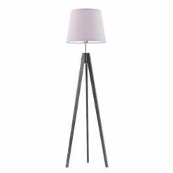 Lampa podłogowa ARUBA abażur jasny fiolet stelaż popielaty