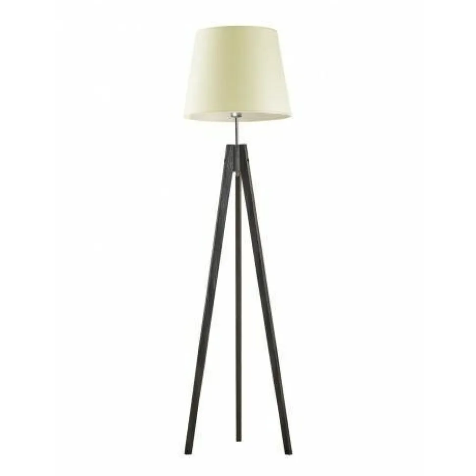 Lampa podłogowa ARUBA abażur ecru stelaż hebanowy