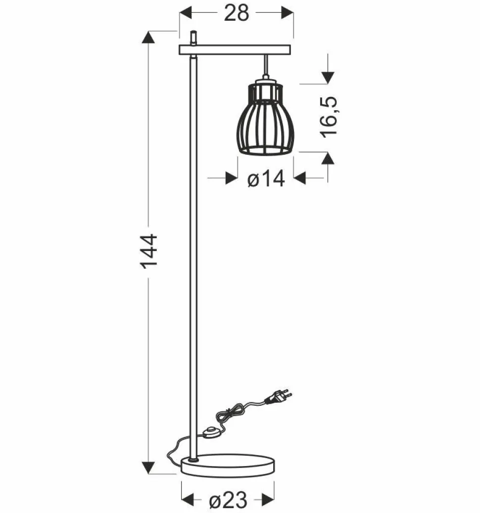 Lampa podłogowa Bernita 1x60W E27 czarny