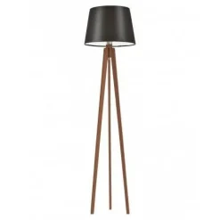 Lampa podłogowa CURACAO abażur brązowy stelaż mahoniowy
