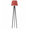 Lampa podłogowa CURACAO abażur czerwony stelaż hebanowy