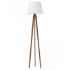 Lampa podłogowa CURACAO abażur biały stelaż mahoniowy