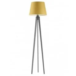 Lampa podłogowa CURACAO abażur musztardowy stelaż popielaty