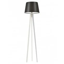 Lampa podłogowa CURACAO abażur brązowy stelaż biały