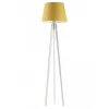 Lampa podłogowa CURACAO abażur musztardowy stelaż biały