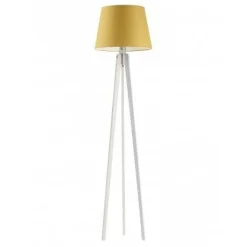 Lampa podłogowa CURACAO abażur musztardowy stelaż biały