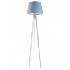 Lampa podłogowa CURACAO abażur niebieski stelaż biały