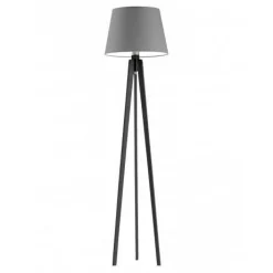 Lampa podłogowa CURACAO abażur szary stalowy stelaż hebanowy