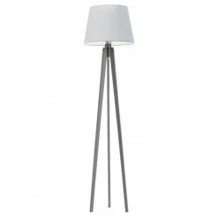 Lampa podłogowa CURACAO abażur jasny szary stelaż popielaty
