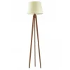 Lampa podłogowa CURACAO abażur ecru stelaż mahoniowy
