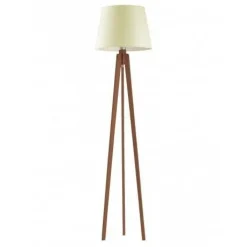 Lampa podłogowa CURACAO abażur ecru stelaż mahoniowy