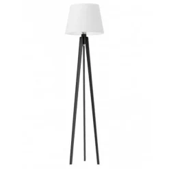 Lampa podłogowa CURACAO abażur biały stelaż hebanowy