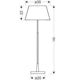Lampa podłogowa Dera satyna 1x60W E27  abażur czarny