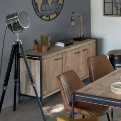 Lampa podłogowa Ebor czarna/chrom